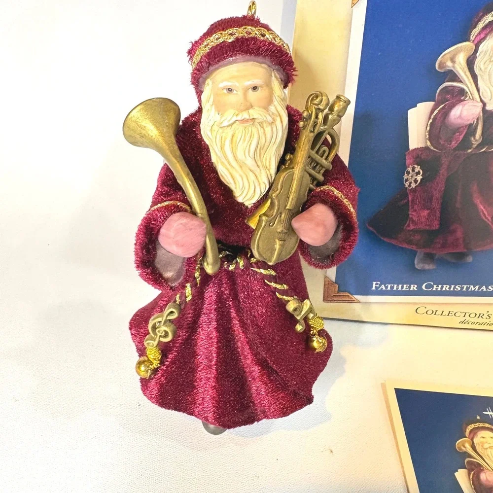Hallmark Keepsake 2005 Father Christmas Ornament 2nd in Series Burgundy Velvet